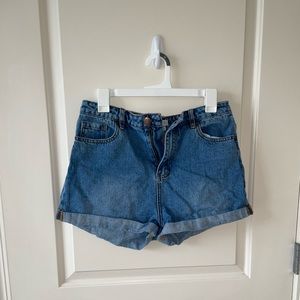 Tobi brand cuffed blue Jean shorts, high waisted, size 30